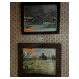 VTG PRINTS, WINTER IN THE COUNTRY, OCTAGONAL BARN