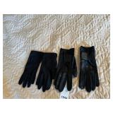 ISOTONER GLOVES, BLACK, STRETCH FABRIC, LEATHER