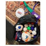 ASSORTED SPORTS BALLS, SOCCER BALLS, FOOTBALL,