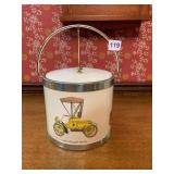 KRAFTWARE NYC ICE BUCKET, VTG AUTOMOBILE MOTIF,