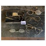 VTG SPECTACLES, METAL FRAMES, ROUND AND OVAL