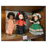 VTG INTERNATIONAL COSTUME DOLLS, COMPOSITION AND
