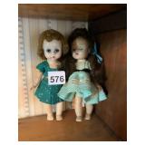 VTG PLASTIC DOLLS, ROOTED HAIR, PAINTED FEATURES,