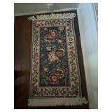 FLORAL AREA RUGS, WOVEN TEXTILE, BLUE GROUND W/