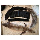 VTG FUR PIECES, INCLUDES FOX STOLE, COLLARS, AND