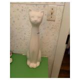 ALLURE CERAMIC CAT FIGURINE, WHITE GLAZE,