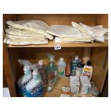 ASSORTED HOUSEHOLD LINENS, BATH PRODUCTS,