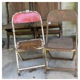 VTG METAL FOLDING CHAIRS, TUBULAR STEEL