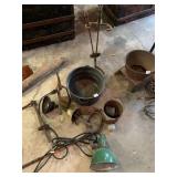 VTG INDUSTRIAL LIGHTING, CAST IRON POT, METAL