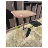 GARDEN SIDE TABLE, NATURAL STONE SLAB TOP, METAL