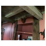 VTG DEER ANTLER MOUNT, WOODEN PLAQUE, TWISTED