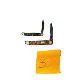 VTG POCKET KNIVES, USA AND GERMAN BLADES, JIGGED