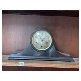 NEW HAVEN MANTEL CLOCK, DARK WOOD CASE, CHIME