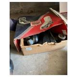 ROLLER DERBY VTG ROLLER SKATES, BLACK LEATHER