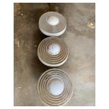 VTG GLASS GLOBE LIGHT FIXTURES, RIBBED DESIGN,
