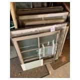 VTG WOODEN WINDOW SASHES, MULTI-PANE, WEATHERED