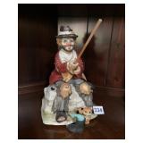 MELODY IN MOTION PORCELAIN CLOWN FIGURINE,