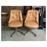 STONEVILLE FURNITURE CO. SWIVEL CHAIRS, TAN