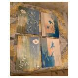 FLORAL CANVAS WALL ART, SET OF FOUR, BOTANICAL