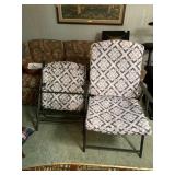 FOLDING CHAIRS, GEOMETRIC PATTERN CUSHIONS