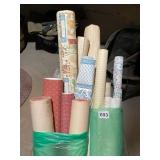 ASSORTED VTG WALLPAPER ROLLS, VARIOUS PATTERNS,