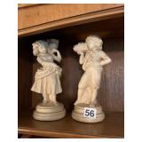 ALEXANDER BACKER CO. FIGURAL STATUES, PR, CREAM