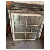 VTG WOODEN WINDOW SASHES, MULTI-PANE, WHITE