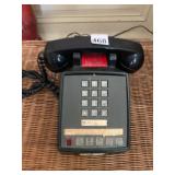 VINTAGE PUSH-BUTTON TELEPHONE, BLACK PLASTIC,
