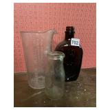 ROCHESTER TUMBLER CO. MEASURING CUP, CLEAR GLASS,