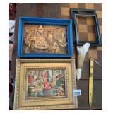VTG 3D SHADOWBOX ART, PR, DEPICTING DOMESTIC