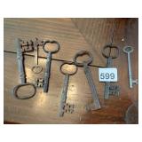 VTG IRON SKELETON KEYS, ASSORTED SIZES, VARIOUS