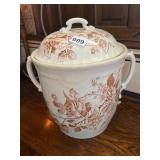 VTG CERAMIC TUREEN, BROWN TRANSFERWARE BLACKBERRY