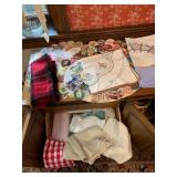 VTG LINENS, EMBROIDERED TABLECLOTHS, LACE