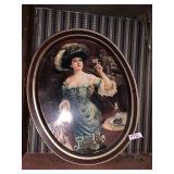 PEPSI-COLA ADVERTISING TRAY, OVAL METAL, LADY W/