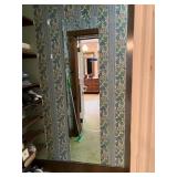 WALL-MOUNTED RECTANGULAR MIRROR, BEVELED EDGE,