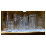 ASSORTED DRINKWARE, INCL TEXTURED GLASS TUMBLERS