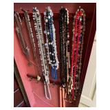 ASSORTED COSTUME NECKLACES, BEADED, CRYSTAL,