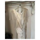 VTG WEDDING GOWN, LACE AND BEADED BODICE, SHEER