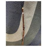 HAND-CARVED WOODEN WALKING STICK, SPIRAL KNOT