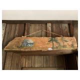 HAND-PAINTED WOODEN PLANK SIGN, BARN AND PINE