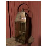 BRASS LANTERN, HANGING STYLE, GLASS PANELS, METAL