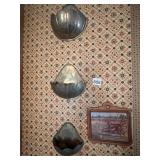 BRASS WALL-MOUNTED PLANTERS, SCALLOPED EDGE, MADE