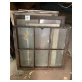 VINTAGE WOODEN WINDOW SASHES, SIX-PANE