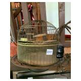HENDRYX VTG BIRD CAGE, METAL WIRE DOME, WOOD