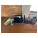 JENSEN MR-550 PORTABLE RADIO, TAPE DISPENSER,