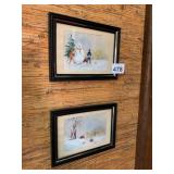 H.A.K. SIGNED WATERCOLOR PAINTINGS, WINTER