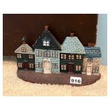 CERAMIC VILLAGE STREETSCAPE, MULTICOLORED GLAZE,