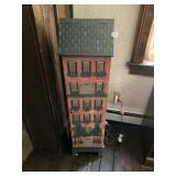 HAND-PAINTED WOODEN STORAGE CABINET, HOUSE FORM,