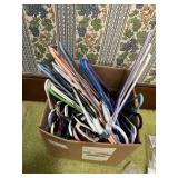 ASSORTED PLASTIC AND METAL CLOTHES HANGERS,