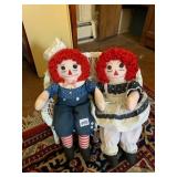 VTG RAGGEDY ANN AND ANDY DOLLS, CLOTH